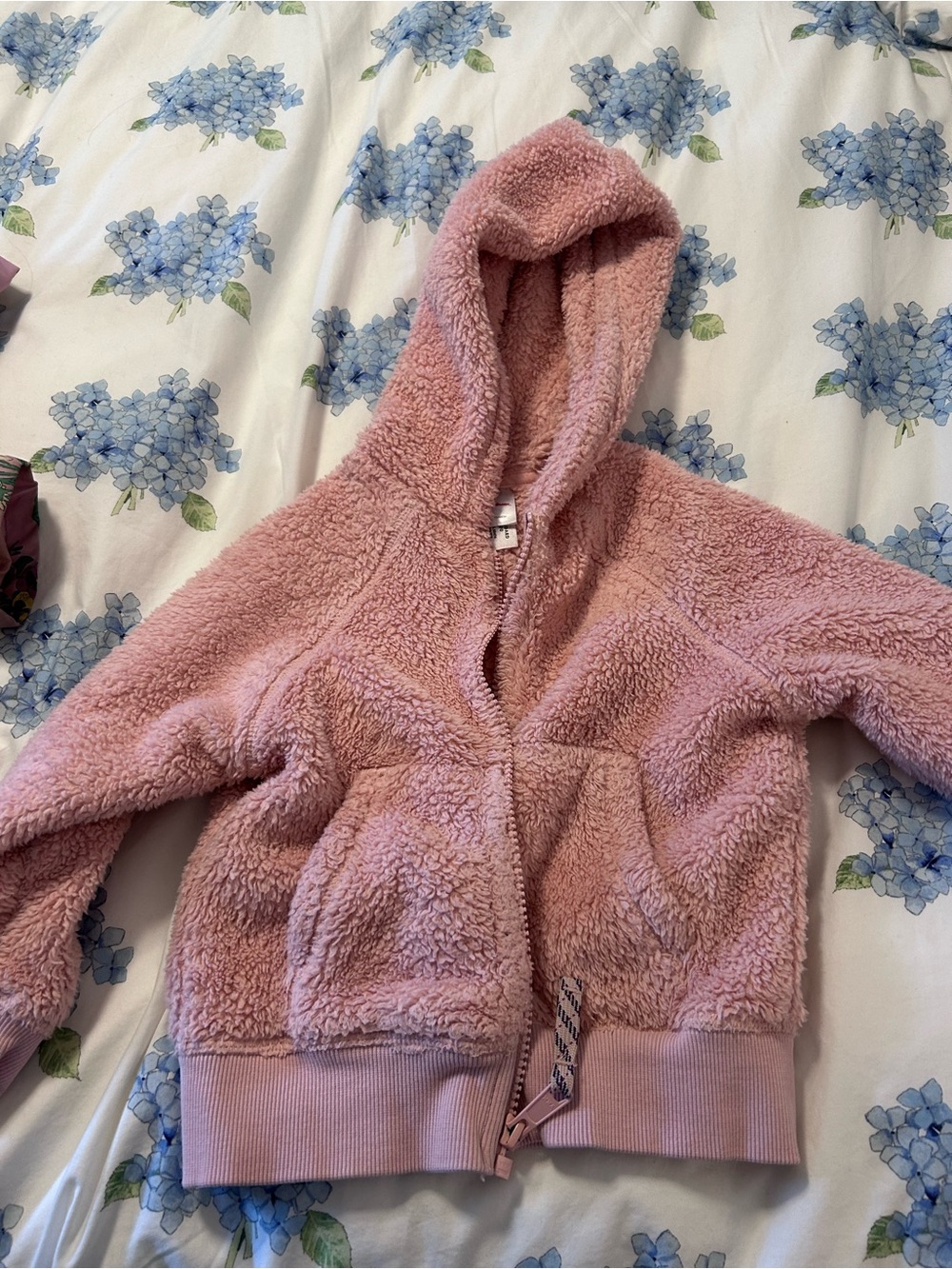 Hannah Anderson Plush Pink Sherpa Zip-Up Hoodie